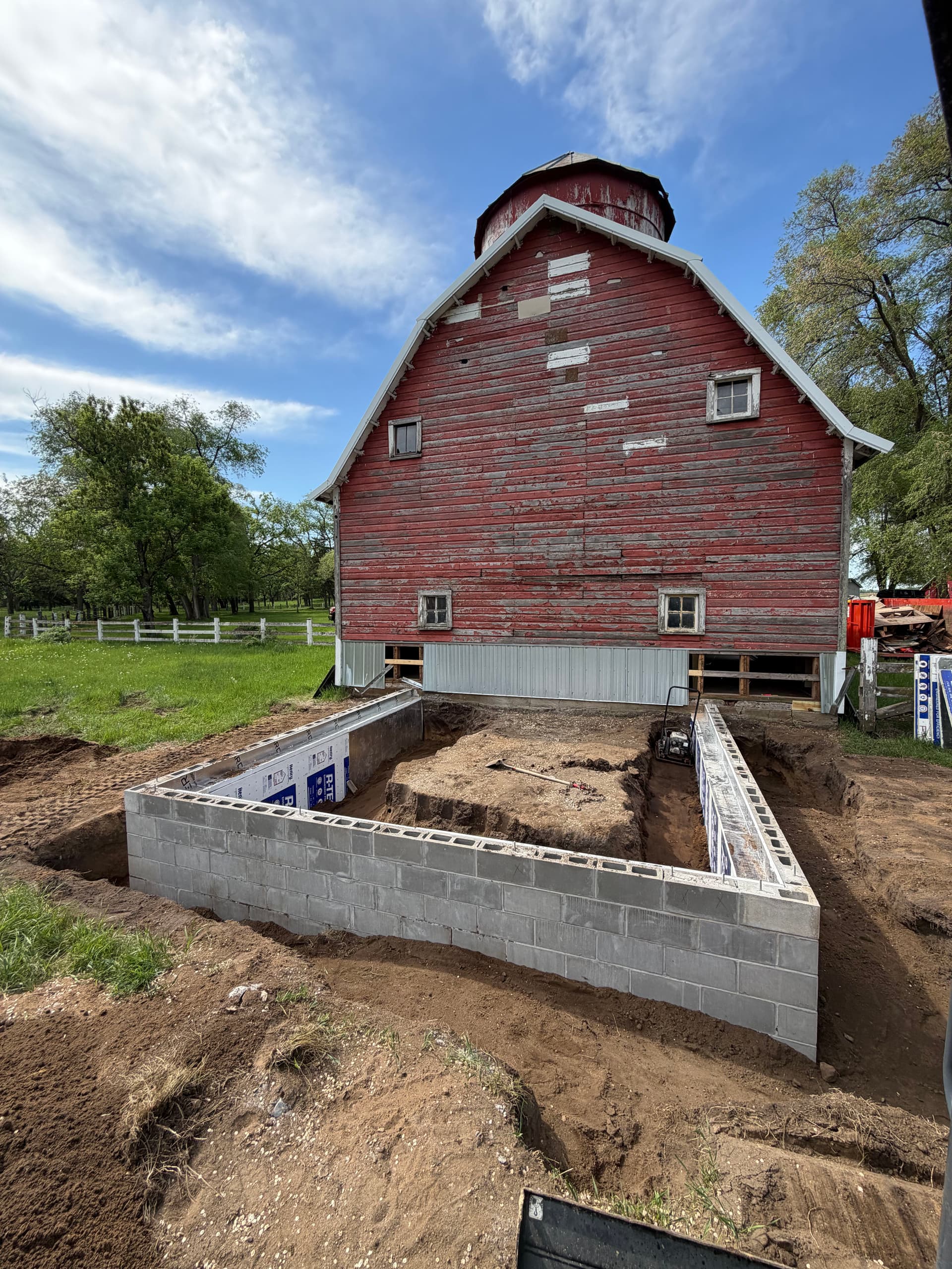 Barn Addition Foundation Backfilled and Ready to Build